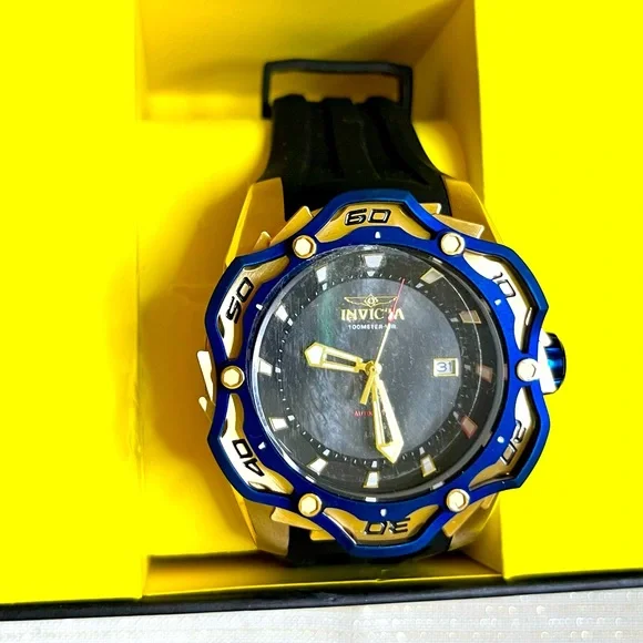 Invicta Ripsaw Men's Watch w/ Mother of Pearl Dial- Blue, Gold, Black NWT in Box - Picture 2 of 4